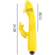 INTENSE – TOKY VIBRADOR MULTIFUNCIÓN RECARGABLE UP  DOWN CON ESTIMULADOR DE CLITORIS AMARILLO