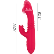 INTENSE – DUA VIBRADOR MULTIFUNCIÓN RECARGABLE UP  DOWN CON LENGUA ROJO