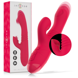 INTENSE – DUA VIBRADOR MULTIFUNCIÓN RECARGABLE UP  DOWN CON LENGUA ROJO