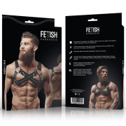 FETISH SUBMISSIVE ATTITUDE – ARNÉS BULLDOG AJUSTABLE NEOPRENO PECHO CRUZADO CON CREMALLERAS HOMBRE