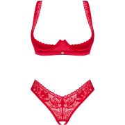 OBSESSIVE – LACELOVE SET DOS PIEZAS CUPLESS ROJO XS/S