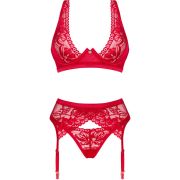 OBSESSIVE – LACELOVE SET TRES PIEZAS ROJO XS/S