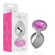 INTENSE – PLUG ANAL METAL ALUMINIO CON CRISTAL ROSA TALLA L