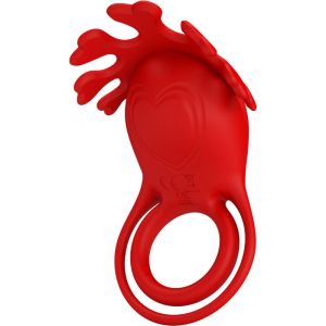 PRETTY LOVE – RUBEN ANILLO VIBRADOR 7 VIBRACIONES SILICONA ROJO