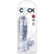 KING COCK – CLEAR PENE REALISTICO CON TESTICULOS 13.5 CM TRANSPARENTE