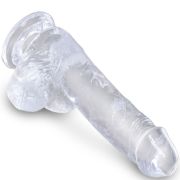 KING COCK – CLEAR PENE REALISTICO CON TESTICULOS 13.5 CM TRANSPARENTE