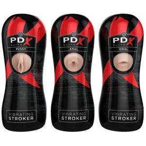 PDX ELITE – SET MASTURBADOR STROKER 12 UNIDADES: 6X VAGINA, 3X ANO, 3X BOCA