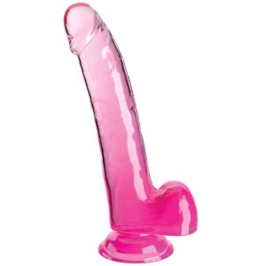 KING COCK – CLEAR DILDO CON TESTICULOS 20.3 CM ROSA