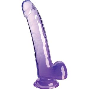 KING COCK – CLEAR DILDO CON TESTICULOS 20.3 CM MORADO