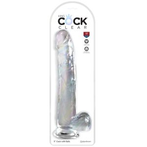 KING COCK – CLEAR DILDO CON TESTICULOS 24.8 CM TRANSPARENTE