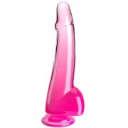 KING COCK – CLEAR DILDO CON TESTICULOS 19 CM ROSA