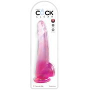 KING COCK – CLEAR DILDO CON TESTICULOS 19 CM ROSA