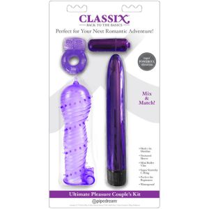 CLASSIX – KIT PARA PAREJAS CON ANILLO, FUNDA Y BALAS MORADO