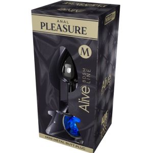 ALIVE – ANAL PLEASURE MINI PLUG METAL AZUL TALLA M