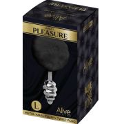 ALIVE – ANAL PLEASURE PLUG ESPIRAL METAL POMPON NEGRO TALLA L