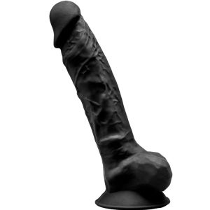 SILEXD – MODELO 1 PENE REALISTICO SILICONA PREMIUM SILEXPAN NEGRO 20 CM