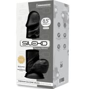 SILEXD – MODELO 1 PENE REALISTICO SILICONA PREMIUM SILEXPAN NEGRO 21.5 CM