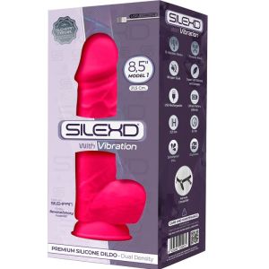 SILEXD – MODELO 1 PENE REALISTICO VIBRADOR SILICONA PREMIUM SILEXPAN FUCSIA 21.5 CM