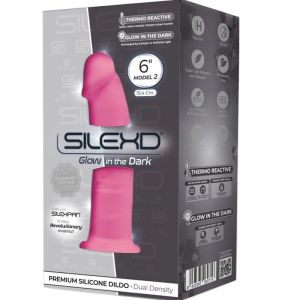 SILEXD – MODELO 2 PENE REALISTICO SILICONA PREMIUM SILEXPAN ROSA FLUORESCENTE 15 CM