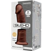 SILEXD – MODELO 2 PENE REALISTICO SILICONA PREMIUM SILEXPAN MARRON 23 CM