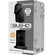 SILEXD – MODELO 2 PENE REALISTICO SILICONA PREMIUM SILEXPAN NEGRO 19 CM