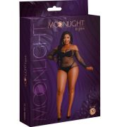 MOONLIGHT – MODELO 9 BODY MANGA LARGA NEGRO BRILLANTE TALLA UNICA / PLUS SIZE