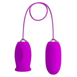 PRETTY LOVE – DAISY HUEVO DUAL VIBRADOR RECARGABLE MORADO