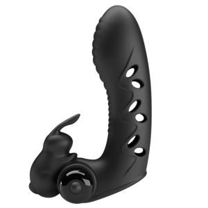 PRETTY LOVE – VANCE FUNDA DEDO VIBRADOR CONEJO NEGRO