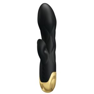 PRETTY LOVE – VIBRADOR DE LUJO BAÑADO EN ORO RECARGABLE NEGRO