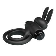 PRETTY LOVE – ANILLO VIBRADOR III CONEJO PARA PENE NEGRO