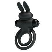 PRETTY LOVE – ANILLO VIBRADOR III CONEJO PARA PENE NEGRO