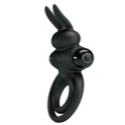 PRETTY LOVE – ANILLO VIBRADOR III CONEJO PARA PENE NEGRO