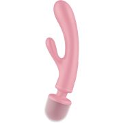 SATISFYER – TRIPLE LOVER MASAJEADOR VIBRADOR RABBIT ROSA