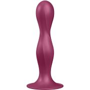 SATISFYER – DOUBLE BALL-R DILDO SILICONA GRANATE