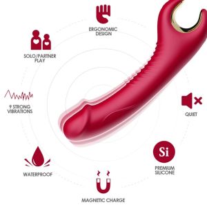 ARMONY – PRINCE DILDO VIBRADOR  ROTADOR ROJO