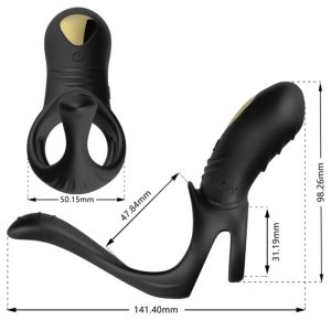 ARMONY – JOY JUMPER ANILLO VIBRADOR PAREJAS  PLUG ANAL NEGRO