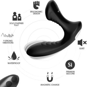 ARMONY – STORM VIBRADOR ANAL PROSTATA  PLUG CONTROL REMOTO NEGRO