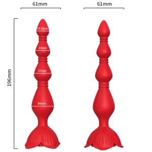 ARMONY – ROSA VIBRADOR PAGODA  PLUG ANAL ROJO