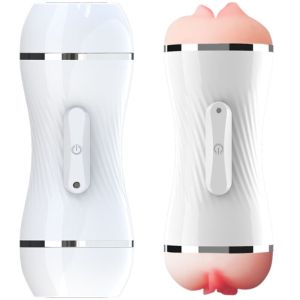 ARMONY – MASTURBADOR VIBRADOR DOBLE VAGINA  BOCA BLANCO