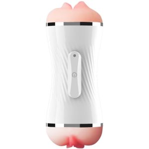 ARMONY – MASTURBADOR VIBRADOR DOBLE VAGINA  BOCA BLANCO