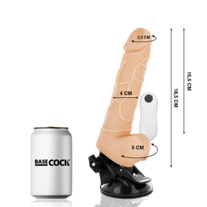 BASECOCK – VIBRADOR REALISTICO CONTROL REMOTO NATURAL 18.5 CM -O- 4CM