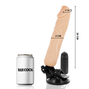 BASECOCK – VIBRADOR REALISTICO CONTROL REMOTO NATURAL 20 CM -O- 4 CM