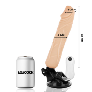 BASECOCK – VIBRADOR REALISTICO CONTROL REMOTO NATURAL 20 CM -O- 4 CM