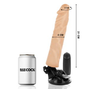 BASECOCK – VIBRADOR REALISTICO CONTROL REMOTO NATURAL 21 CM -O- 4 CM