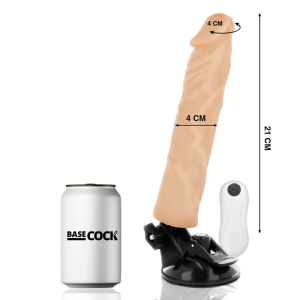 BASECOCK – VIBRADOR REALISTICO CONTROL REMOTO NATURAL 21 CM -O- 4 CM