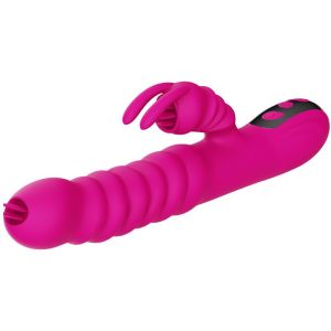 ARMONY – VIBRADOR MULTIFUNCION RABBIT DOBLE LENGUA EFECTO CALOR FUCSIA