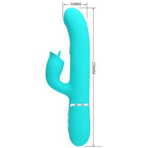 PRETTY LOVE – VIBRADOR RABBIT CON LICKING VERDE AGUA