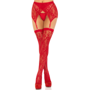 LEG AVENUE – MEDIAS ENCAJE  LIGUERO ROJO