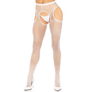 LEG AVENUE – MEDIAS RED SIN ENTREPIERNA BLANCO