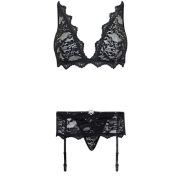 LIVCO CORSETTI FASHION – BELITA LC 90231 SUJETADOR + PANTY + LIGUERO NEGRO S/M